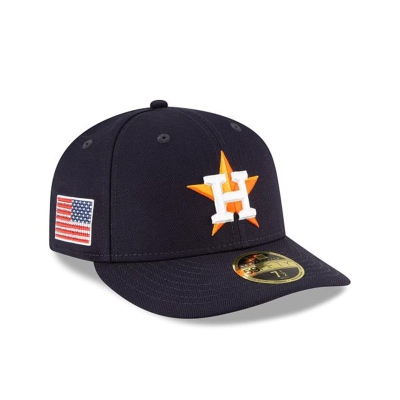 Blue Houston Astros Hat - New Era MLB Crystals from Swarovski Flag Low Profile 59FIFTY Fitted Caps USA1982653